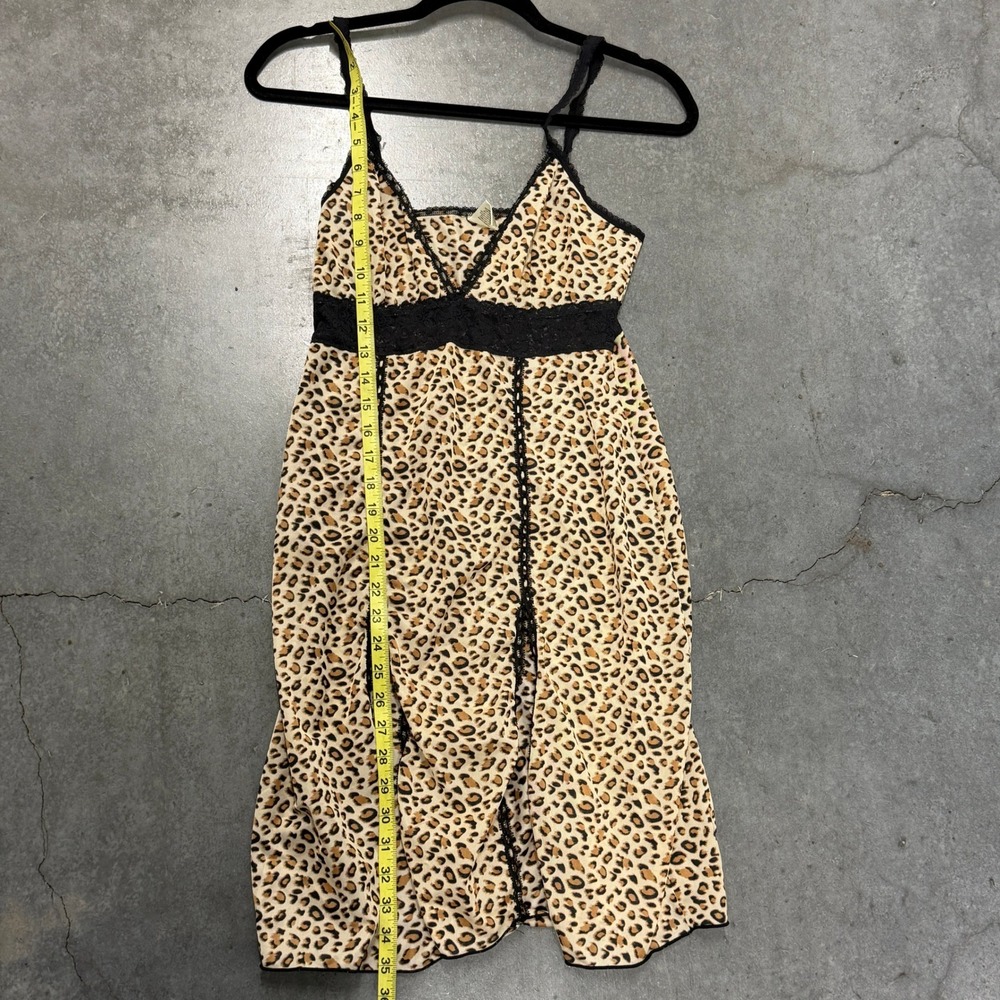 Rosalie Leopard Print Lace Trim Slip Dress Womens Medium Y2K Grunge Animal Print - Picture 5 of 6